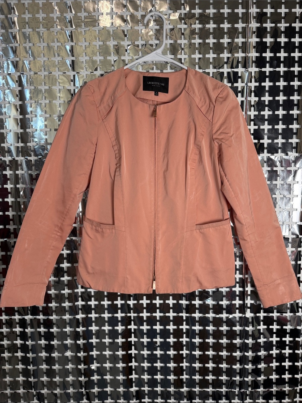 Lafayette 148 New York Dusty Rose Zip-Front Blazer
